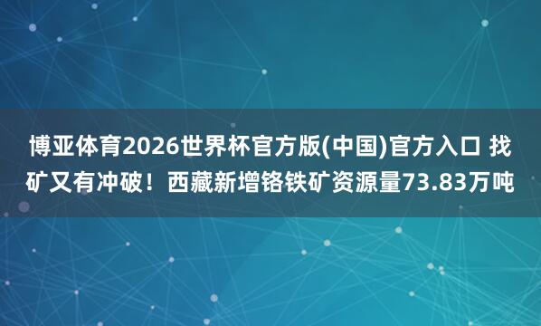 博亚体育2026世界杯官方版(中国)官方入口 找矿又有冲破!西藏新增铬铁矿资源量73.83万吨