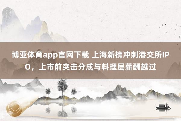 博亚体育app官网下载 上海新榜冲刺港交所IPO，上市前突击分成与料理层薪酬越过