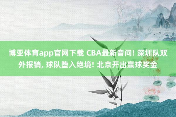 博亚体育app官网下载 CBA最新音问! 深圳队双外报销, 球队堕入绝境! 北京开出赢球奖金