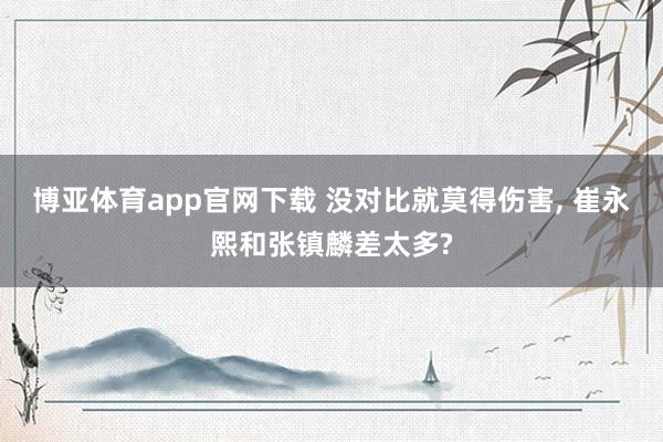 博亚体育app官网下载 没对比就莫得伤害, 崔永熙和张镇麟差太多?