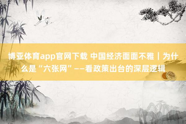 博亚体育app官网下载 中国经济面面不雅|为什么是“六张网”——看政策出台的深层逻辑