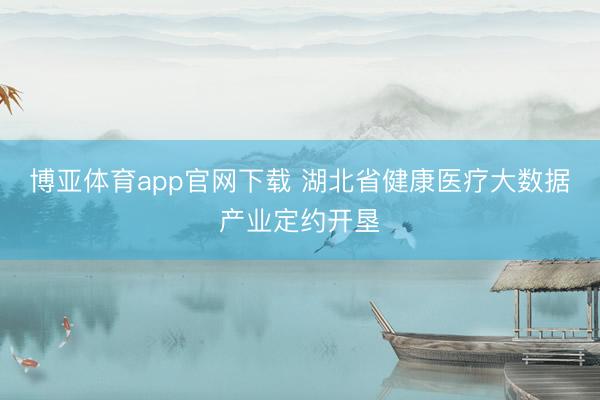 博亚体育app官网下载 湖北省健康医疗大数据产业定约开垦