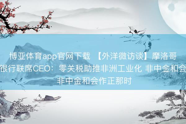 博亚体育app官网下载 【外洋微访谈】摩洛哥最大贸易银行联席CEO:零关税助推非洲工业化 非中金和会作正那时